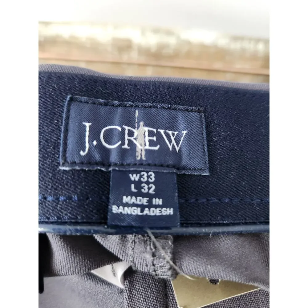 NWT J. Crew 770 Straight-Fit Tech Pant Atlantic Slate 33/32 *Flaw